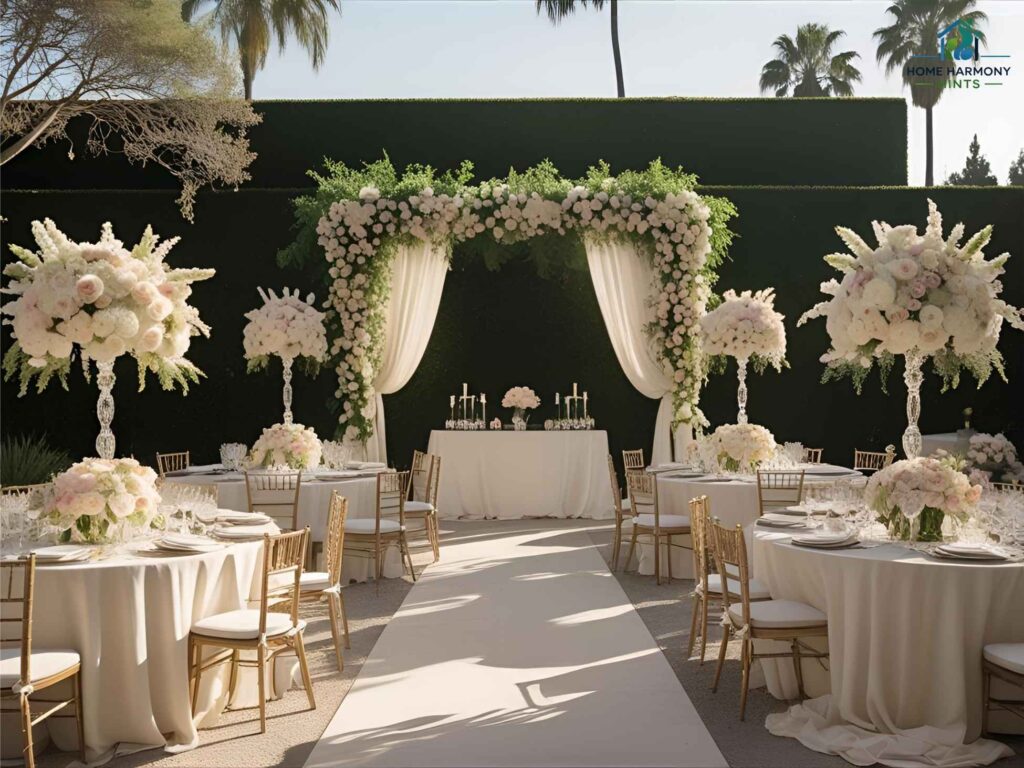 Planning Perfect Events in Los Angeles: Local Event Service Trends 2 Elegant outdoor wedding setup in Beverly Hills Los Angeles, featuring luxury floral arrangements and local event service providers