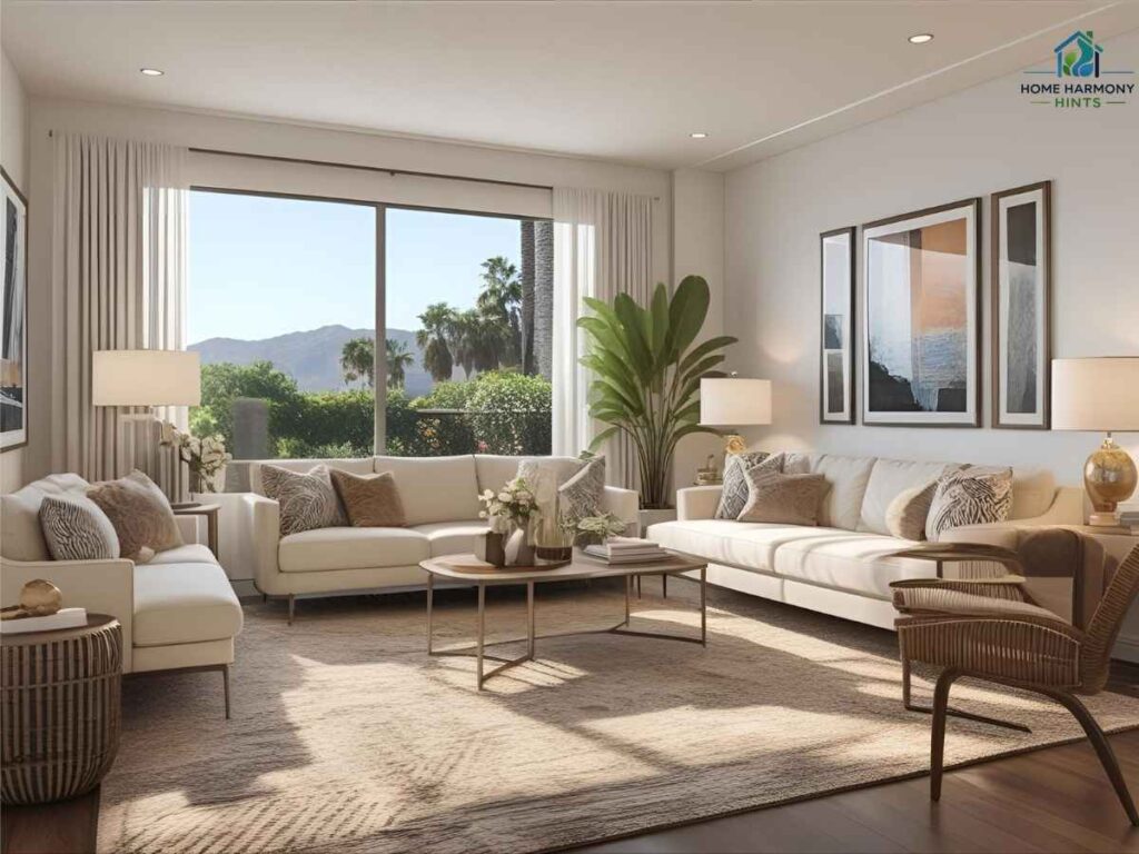 Top Home Staging Tips for Los Angeles Sellers to Maximize Value 1 Stylish living room staged in Los Angeles with modern decor and natural light