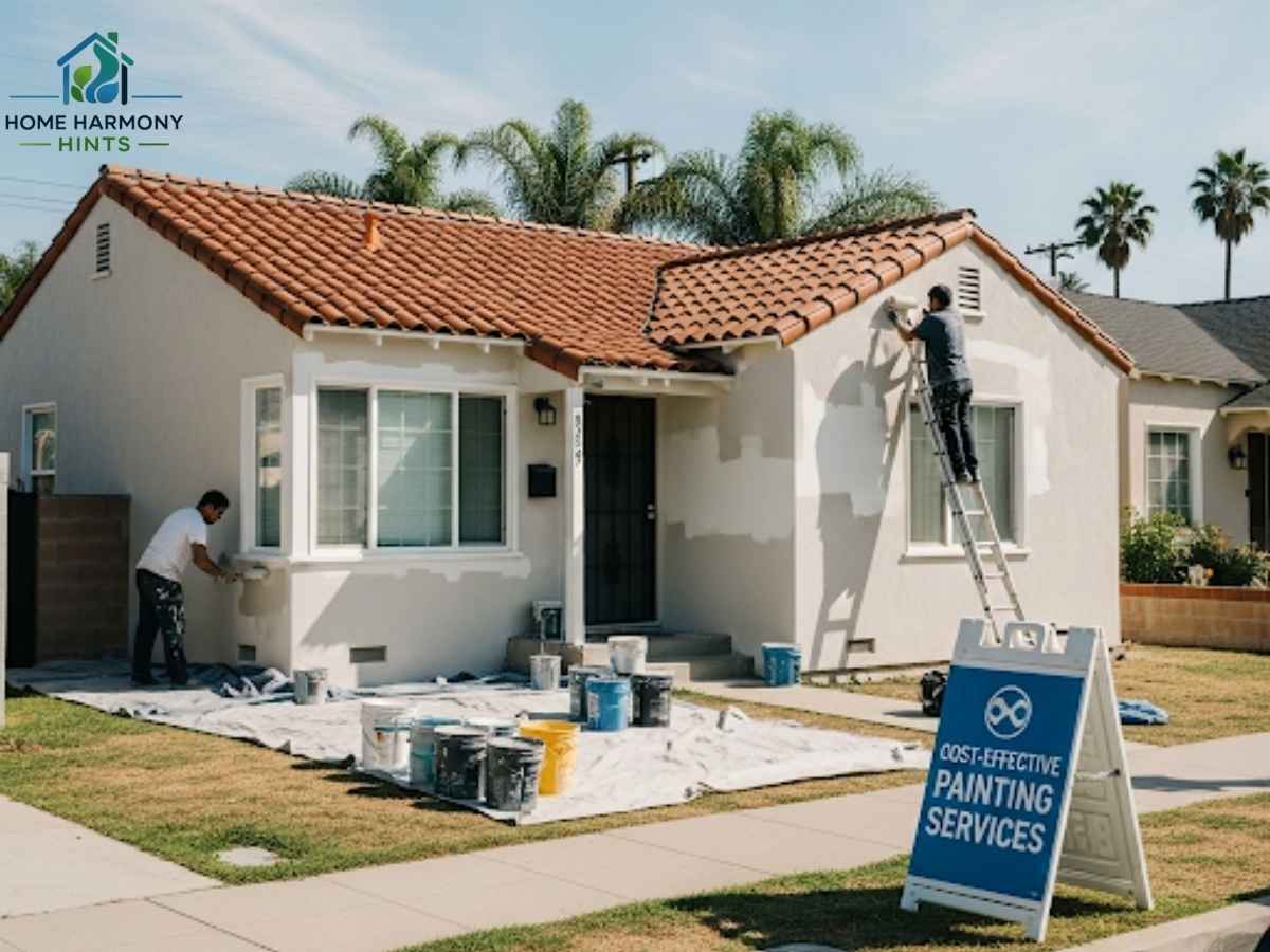 Cost-effective exterior house painting in Los Angeles neighborhood under sunny sky