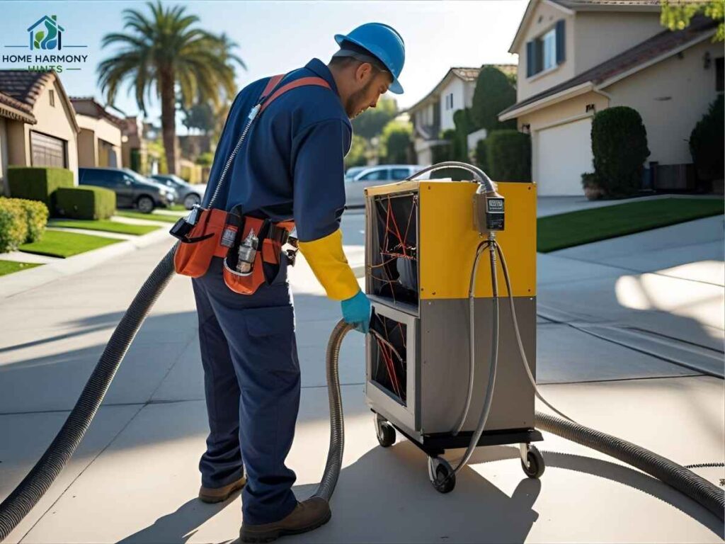 Professional air duct cleaning for Milpitas HVAC in a Los Angeles residential neighborhood