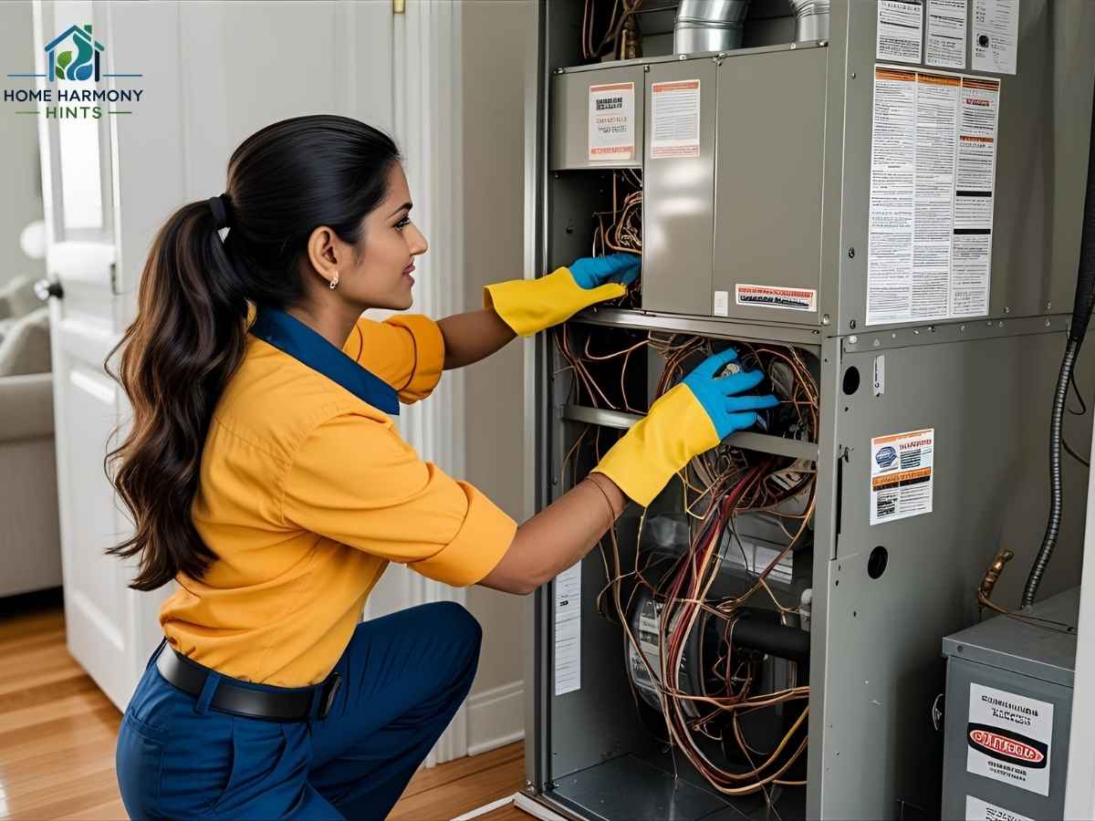 Technician cleaning HVAC system in Los Angeles home before summer heat peak